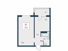 Продается 1-комнатная квартира ЖК Квартал на Игарской, дом 1, 40.6 м², 6250000 рублей