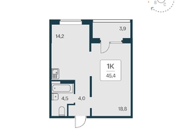 Продается 1-комнатная квартира ЖК Квартал на Игарской, дом 4 пан, 45.4 м², 5550000 рублей