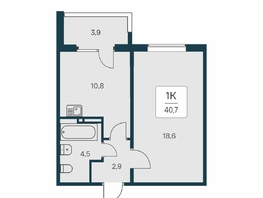 Продается 1-комнатная квартира ЖК Квартал на Игарской, дом 3 пан, 40.7 м², 6060000 рублей