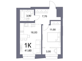 Продается 1-комнатная квартира ЖК Lemont (Лемонт), башня Marée, 41.6 м², 9381800 рублей