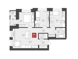 Продается 4-комнатная квартира ЖК Промышленная 7, 58.99 м², 9226740 рублей