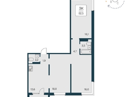 Продается 3-комнатная квартира ЖК Квартал на Игарской, дом 4 пан, 82.5 м², 9450000 рублей