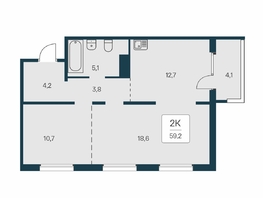 Продается 2-комнатная квартира ЖК Квартал на Игарской, дом 3 пан, 59.2 м², 7050000 рублей