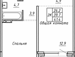 Продается 2-комнатная квартира ЖК Гренландия, Лес дом №5, 41.4 м², 5450000 рублей