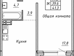 Продается 1-комнатная квартира ЖК Гренландия, Лес дом №5, 41.3 м², 5410000 рублей