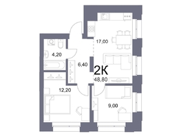 Продается 2-комнатная квартира ЖК Lemont (Лемонт), башня Marée, 48.8 м², 11546400 рублей