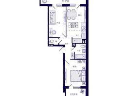 Продается 3-комнатная квартира ЖК Gorizont (Горизонт), 65.4 м², 7850000 рублей