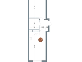 Продается 2-комнатная квартира ЖК 19/56 Кварталы Телецентра, сек 6, 41.82 м², 7490000 рублей