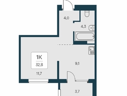 Продается 1-комнатная квартира ЖК Квартал на Игарской, дом 3 пан, 32.8 м², 5000000 рублей