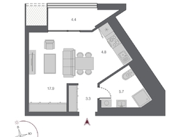 Продается Студия ЖК Беринг, дом 2, 31.7 м², 7850000 рублей