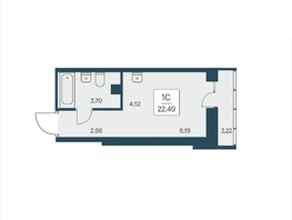 Продается Студия ЖК Расцветай на Дуси Ковальчук, 22.49 м², 6150000 рублей