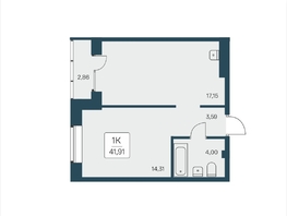 Продается 1-комнатная квартира ЖК Расцветай на Дуси Ковальчук, 41.91 м², 7950000 рублей
