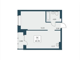 Продается 1-комнатная квартира ЖК Расцветай на Дуси Ковальчук, 41.78 м², 7950000 рублей