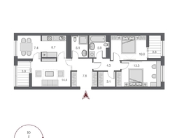 Продается 3-комнатная квартира ЖК Дом Нобель, 85.5 м², 20500000 рублей