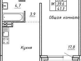 Продается 1-комнатная квартира ЖК Гренландия, Лес дом №5, 41.3 м², 6123900 рублей