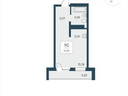 Продается Студия АК Тайм Парк, 33.4 м², 5550000 рублей