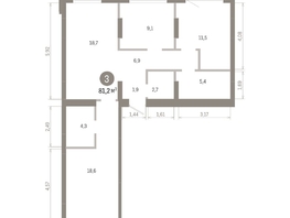 Продается 3-комнатная квартира ЖК Лебедевский квартал, дом 1, 81.2  м², 11260000 рублей