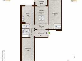 Продается 3-комнатная квартира ЖК Новый горизонт, дом 4, 87.6 м², 8100000 рублей