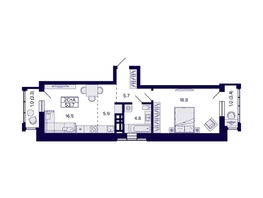 Продается 2-комнатная квартира ЖК Grando (Грандо), 53.7  м², 9650000 рублей
