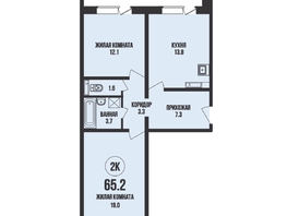 Продается 2-комнатная квартира ЖК Династия, дом 908, 65.2 м², 6400000 рублей