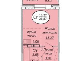 Продается Студия ЖК Пролетарский, 26.87 м², 4003630 рублей