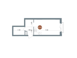 Продается Студия ЖК 19/56 Кварталы Телецентра, сек 5, 28.4 м², 5300000 рублей