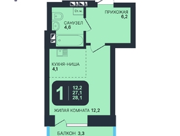 Продается Студия ЖК Никольский парк, дом 6, 28.1 м², 6620000 рублей