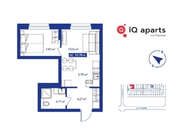 Продается 2-комнатная квартира АК IQ Aparts, 32.59 м², 6890000 рублей
