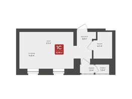 Продается Студия ЖК Промышленная 7, 25.9 м², 5393477 рублей