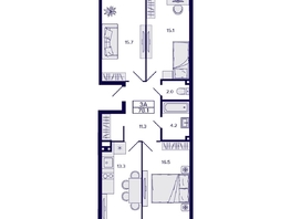Продается 3-комнатная квартира ЖК Gorizont (Горизонт), 77.8  м², 9400000 рублей