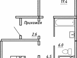 Продается 2-комнатная квартира ЖК Квартет, дом Дуэт, 68.5 м², 7150000 рублей