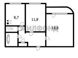 Продается 2-комнатная квартира Троллейная ул, 50.3 м², 4300000 рублей