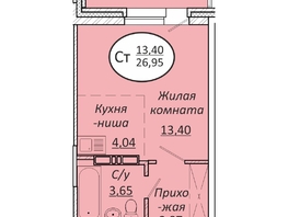 Продается Студия ЖК Пролетарский, 26.95  м², 4392850 рублей