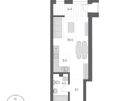 Продается Студия ЖК ОСКАР, дом 2, 32.6  м², 6025000 рублей