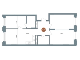 Продается 4-комнатная квартира ЖК 19/56 Кварталы Телецентра, сек 4, 78.28  м², 13750000 рублей