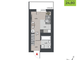 Продается Студия ЖК ДНК, 23.3 м², 3901350 рублей