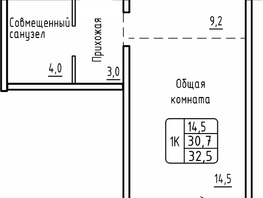 Продается 1-комнатная квартира ЖК Самоцветы, Бирюза дом 2, 32.5 м², 4954400 рублей