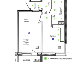 Продается 1-комнатная квартира ЖК Самоцветы, Бирюза дом 2, 45.1  м², 5970000 рублей