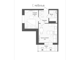 Продается 2-комнатная квартира ЖК Тетрис, корпус 1, 38.8 м², 7456050 рублей