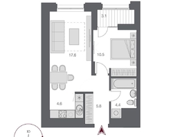 Продается 2-комнатная квартира ЖК Дом Нобель, 44.45 м², 11550000 рублей
