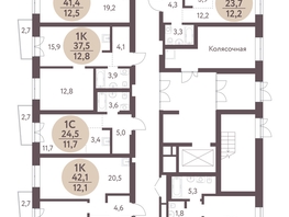 Продается 1-комнатная квартира ЖК Зеленый город, дом 1, 40.3 м², 5345600 рублей