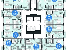 Продается 1-комнатная квартира ЖК Семейный квартал, дом 3, 41.99 м², 4956700 рублей