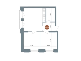 Продается 3-комнатная квартира ЖК 19/56 Кварталы Телецентра, сек 5, 54.72 м², 9490000 рублей