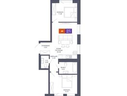 Продается 2-комнатная квартира ЖК Звезда, дом 2, 59.67 м², 10680930 рублей
