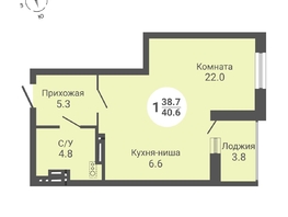 Продается Студия ЖК На Петухова, дом 1, 40.6 м², 4210000 рублей
