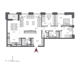Продается 4-комнатная квартира ЖК Дом Нобель, 121.9 м², 27900000 рублей