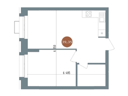 Продается 2-комнатная квартира ЖК 19/56 Кварталы Телецентра, сек 3, 39.35  м², 7210000 рублей