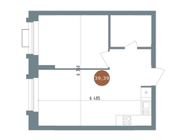 Продается 2-комнатная квартира ЖК 19/56 Кварталы Телецентра, сек 3, 39.39  м², 7210000 рублей
