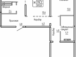 Продается 3-комнатная квартира ЖК Самоцветы, Бирюза дом 2, 81  м², 8090000 рублей
