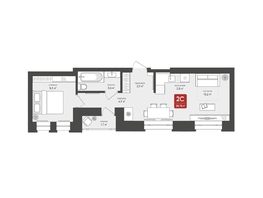 Продается 2-комнатная квартира ЖК Промышленная 7, 38.75  м², 7352800 рублей